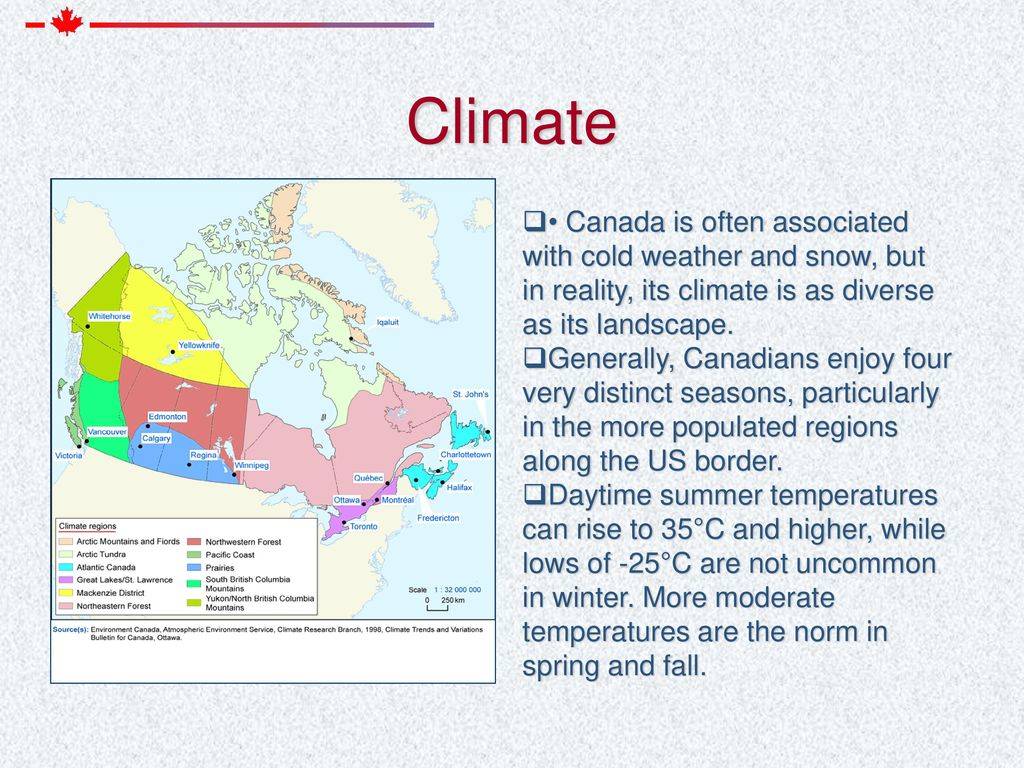 Климат канады – кратко о климатических поясах и условиях