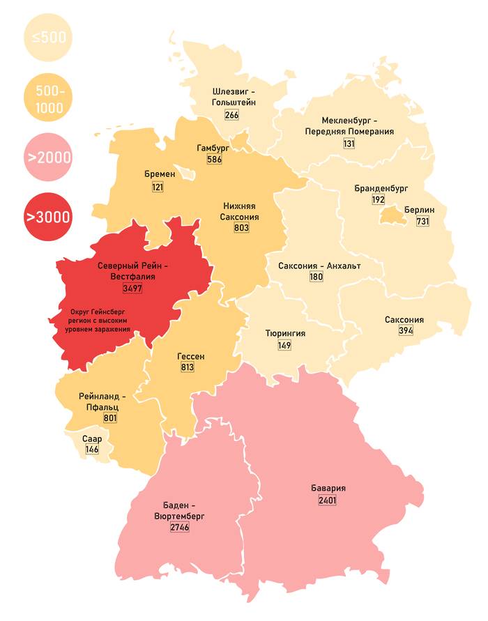 Статистика распространения коронавируса в германии на сегодня, 01 марта 2021