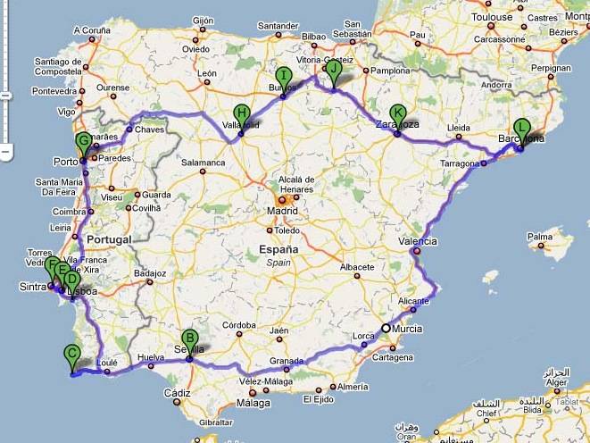 Как лучше организовать маршрут андалузия - португалия с 27.03 по 11.04 2012года - советы, вопросы и ответы путешественникам на трипстере