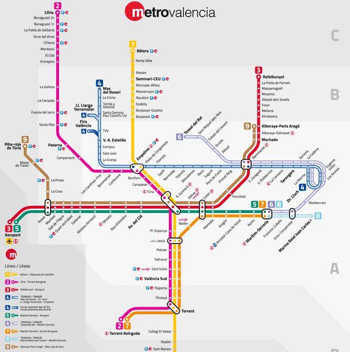 Путеводитель по метро валенсии: описание, схема, цена, расписание