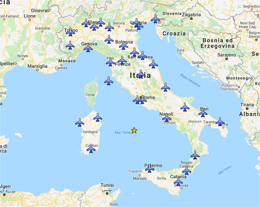 Международные аэропорты италии