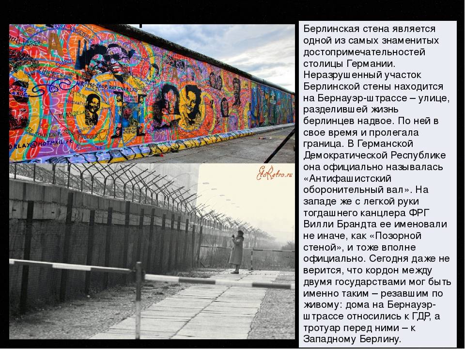 Берлинская стена - история создания и разрушения, фото, описание, карта