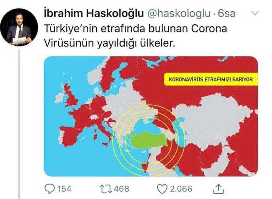 Распространение коронавируса в Турции