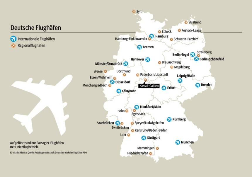 Международные аэропорты германии — список и расположение на карте